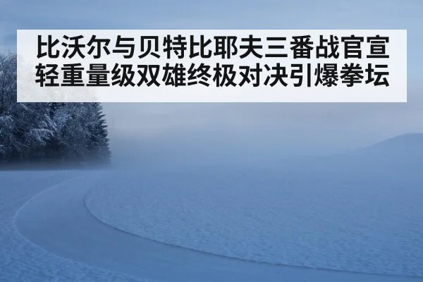 比沃尔与贝特比耶夫三番战官宣 轻重量级双雄终极对决引爆拳坛